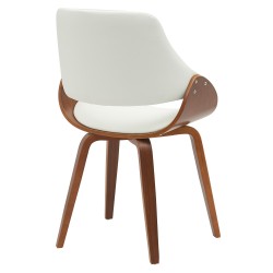 Silla de comedor Vangale en nogal/polipiel blanca Silla de comedor Vangale en nogal/polipiel blanca