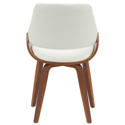 Silla de comedor Vangale en nogal/polipiel blanca Silla de comedor Vangale en nogal/polipiel blanca