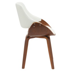 Silla de comedor Vangale en nogal/polipiel blanca Silla de comedor Vangale en nogal/polipiel blanca