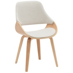 Silla de comedor Vangale en tela natural/crema