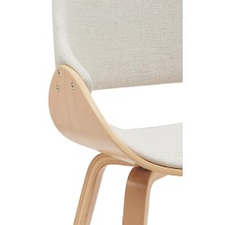 Silla de comedor Vangale en tela natural/crema