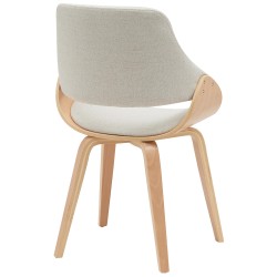 Silla de comedor Vangale en tela natural/crema