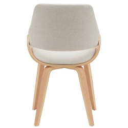 Silla de comedor Vangale en tela natural/crema