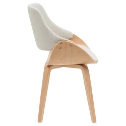 Silla de comedor Vangale en tela natural/crema