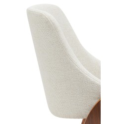 Silla de comedor Vangale en tela nogal/crema