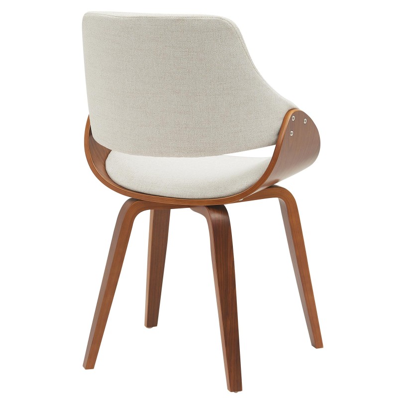 Silla de comedor Vangale en tela nogal/crema
