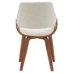 Silla de comedor Vangale en tela nogal/crema