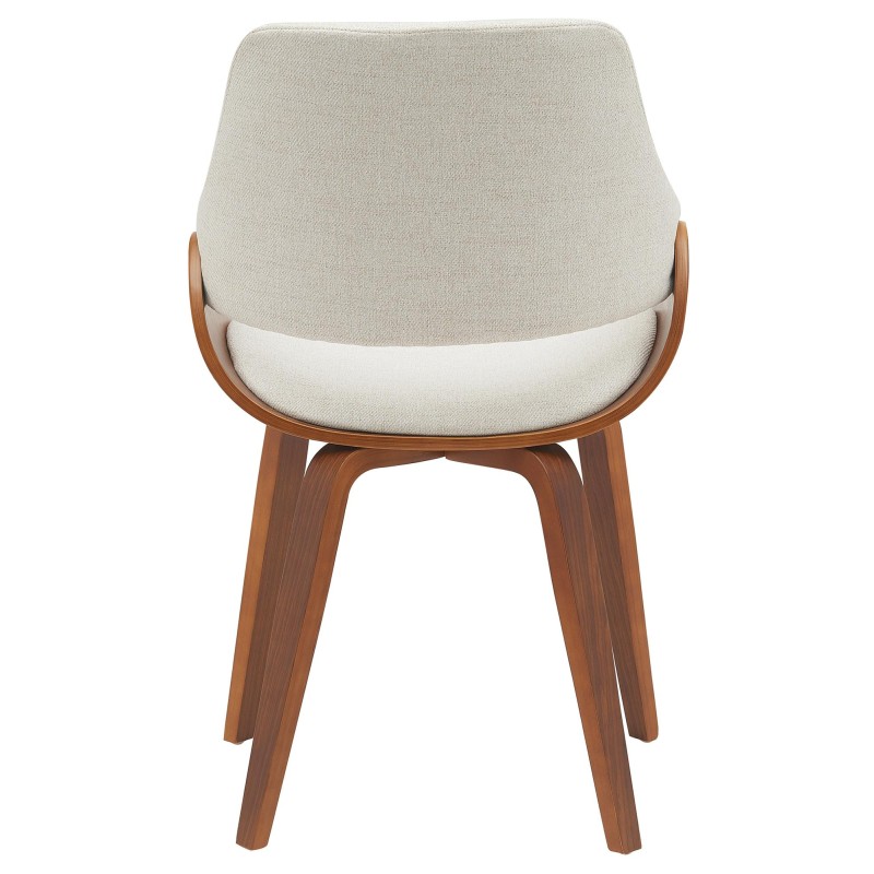 Silla de comedor Vangale en tela nogal/crema