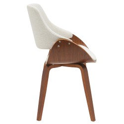 Silla de comedor Vangale en tela nogal/crema