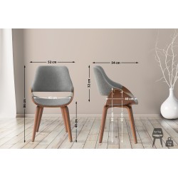 Silla de comedor Vangale en tela nogal/gris oscuro