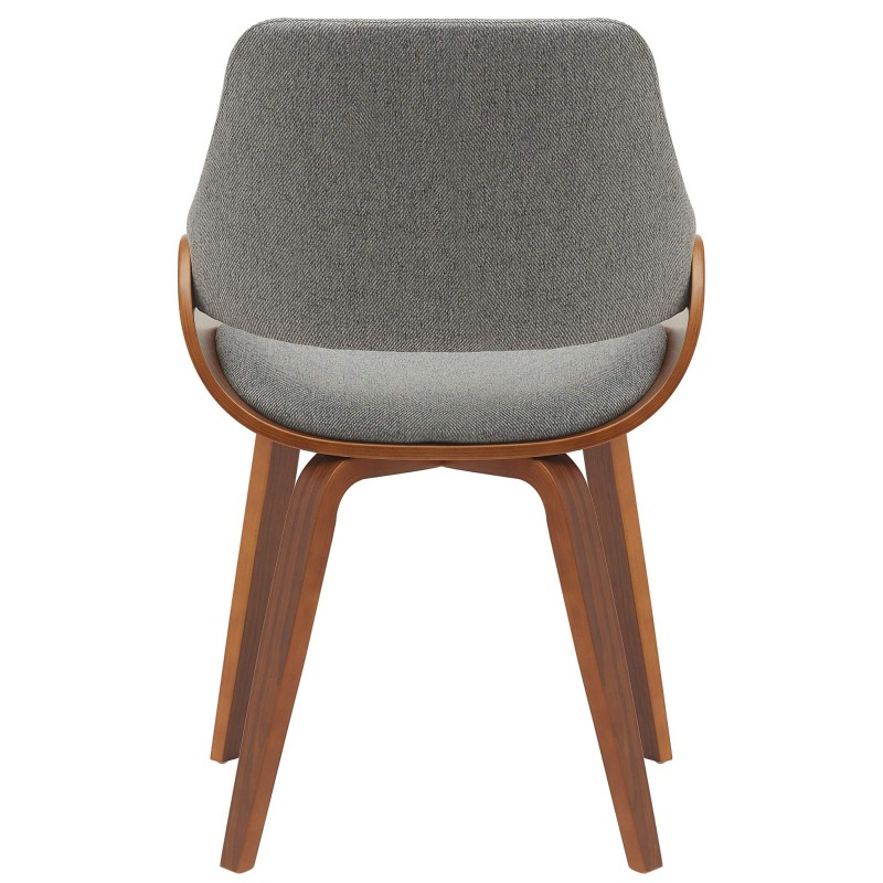 Silla de comedor Vangale en tela nogal/gris oscuro