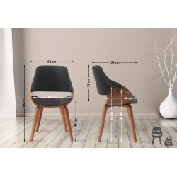 Silla de comedor Vangale en nogal/tela negra