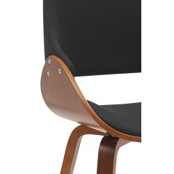 Silla de comedor Vangale en nogal/tela negra