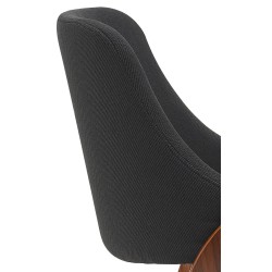 Silla de comedor Vangale en nogal/tela negra