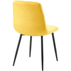 Juego de 4 sillas de comedor Antibes amarillas