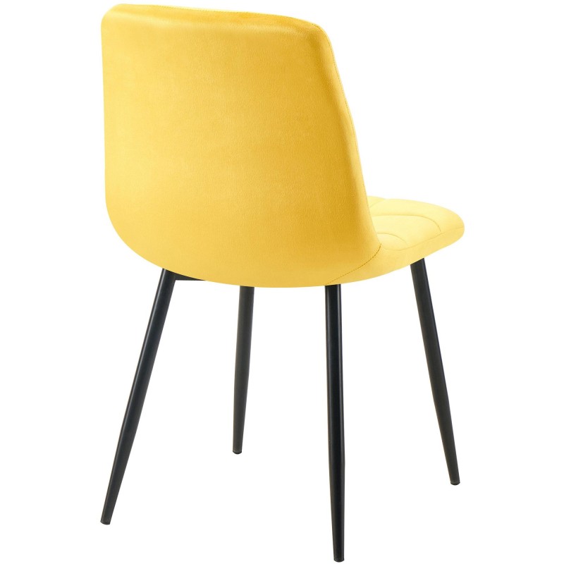 Juego de 4 sillas de comedor Antibes amarillas