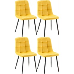 Juego de 4 sillas de comedor Antibes amarillas
