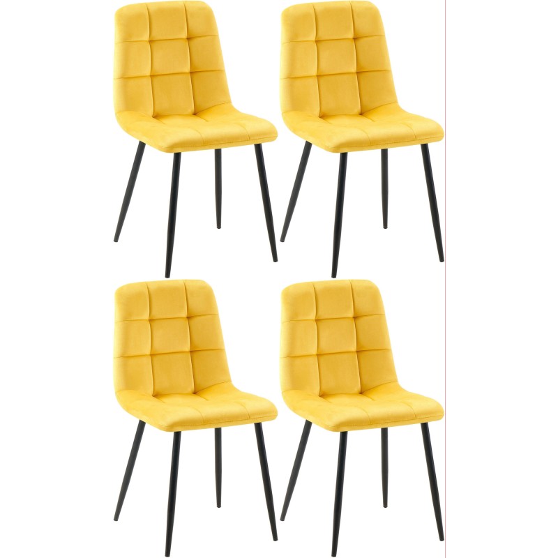 Juego de 4 sillas de comedor Antibes amarillas