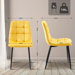 Juego de 4 sillas de comedor Antibes amarillas
