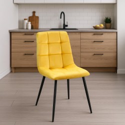 Juego de 4 sillas de comedor Antibes amarillas