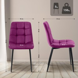 Juego de 4 sillas de comedor Antibes moradas