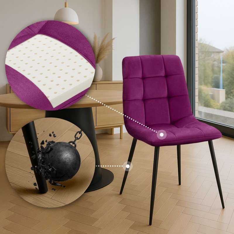 Juego de 4 sillas de comedor Antibes moradas