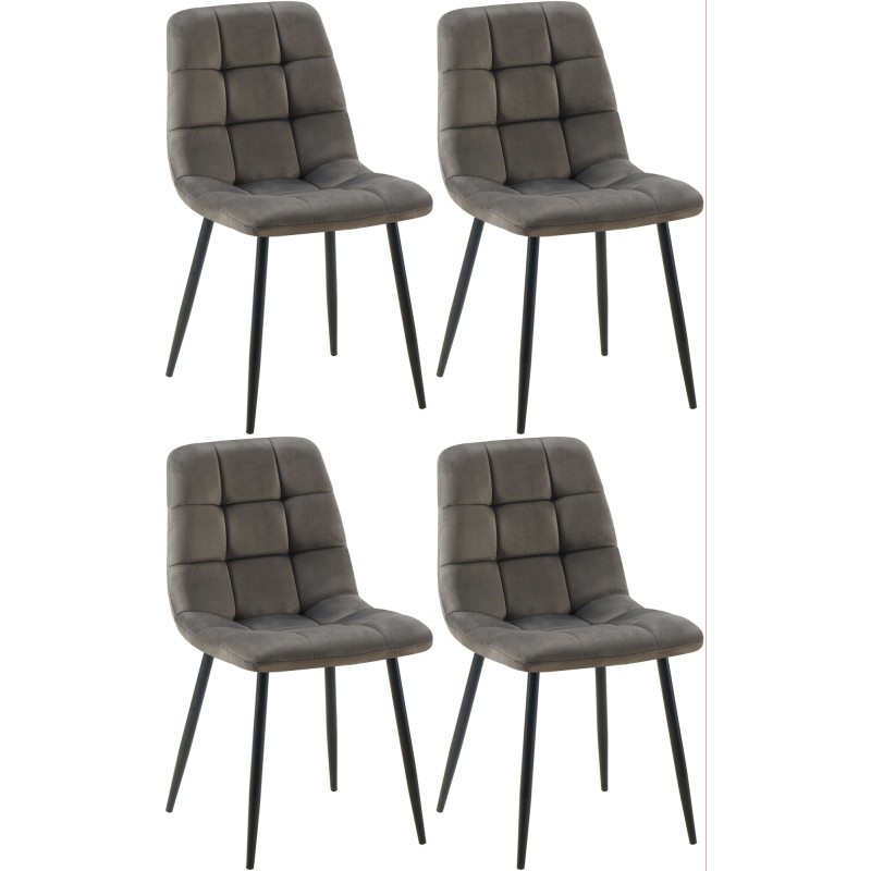 Juego de 4 sillas de comedor Antibes antracita