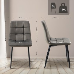Juego de 4 sillas de comedor Antibes antracita