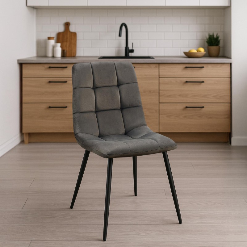 Juego de 4 sillas de comedor Antibes antracita