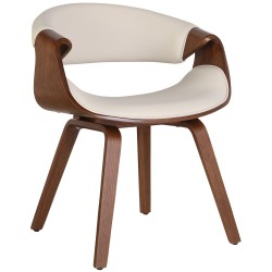 Silla de comedor Foley, piel sintética, roble crema Silla de comedor Foley, piel sintética, roble crema