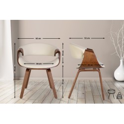 Silla de comedor Foley, piel sintética, roble crema Silla de comedor Foley, piel sintética, roble crema