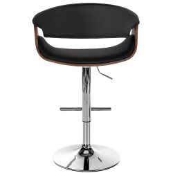 Taburete de bar Foley, piel sintética, roble negro