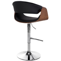 Taburete de bar Foley, piel sintética, roble negro