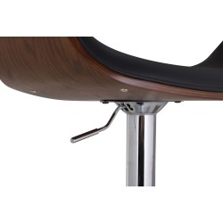 Taburete de bar Foley, piel sintética, roble negro