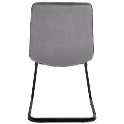 Juego de 2 sillas de comedor Vermont en terciopelo gris oscuro