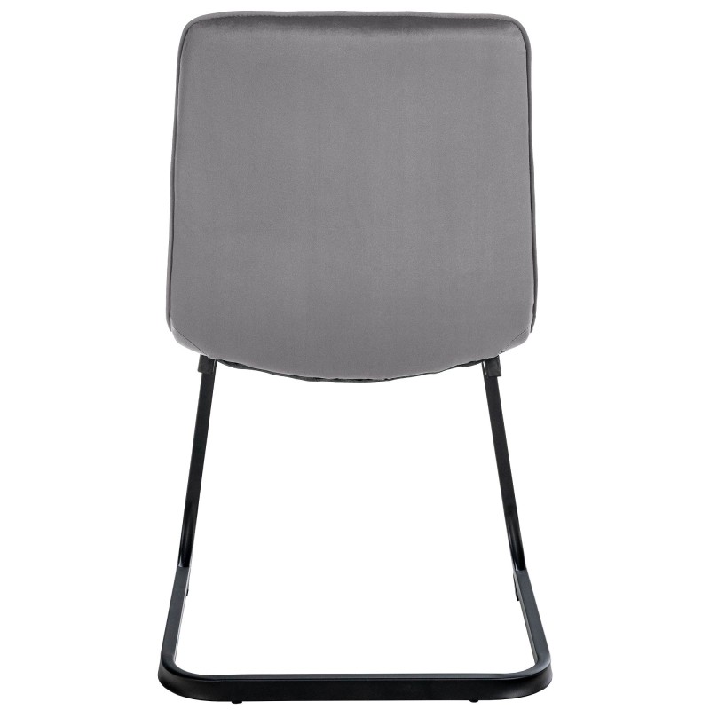 Juego de 2 sillas de comedor Vermont en terciopelo gris oscuro