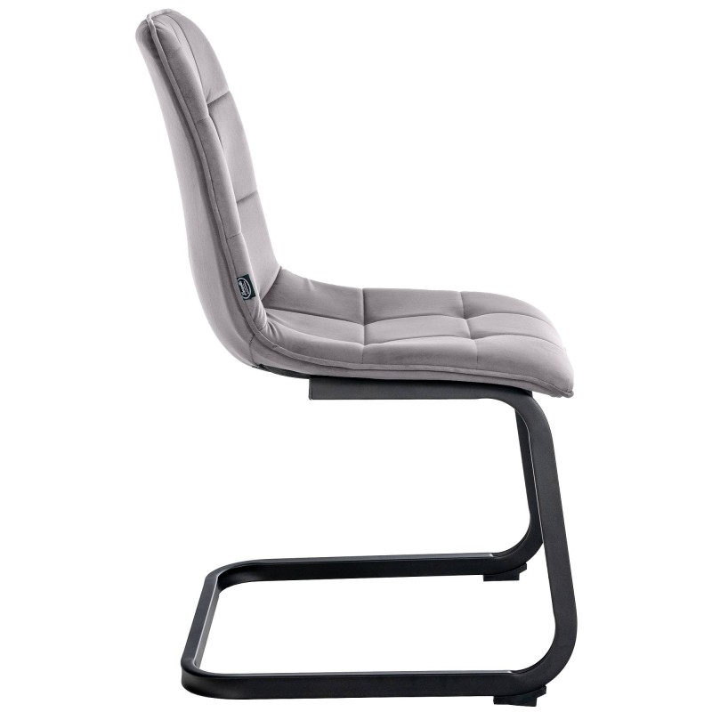 Juego de 2 sillas de comedor Vermont en terciopelo gris oscuro