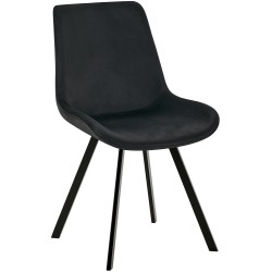 Silla de comedor Lewes de terciopelo negro