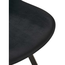 Silla de comedor Lewes de terciopelo negro