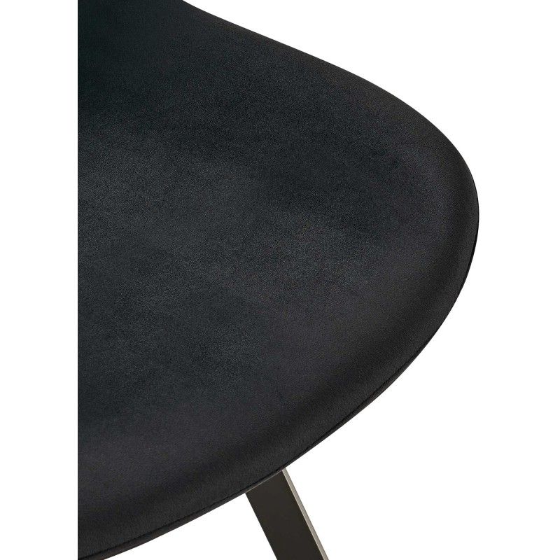 Silla de comedor Lewes de terciopelo negro