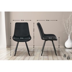 Silla de comedor Lewes de terciopelo negro
