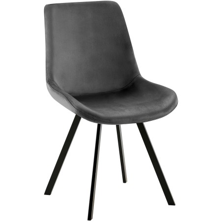 Silla de comedor Lewes en terciopelo gris oscuro