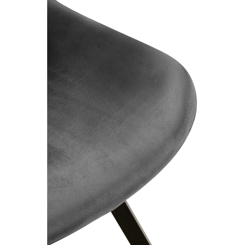 Silla de comedor Lewes en terciopelo gris oscuro