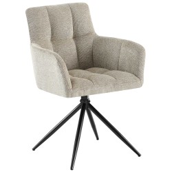 Silla de comedor Jonah en tela color topo
