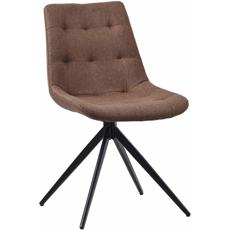 Silla de comedor Merna en tela color topo