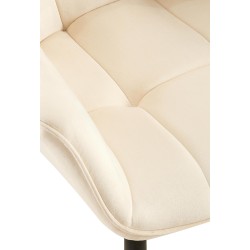 Silla de comedor Roseville de terciopelo color crema