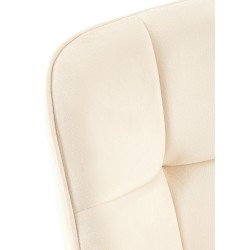 Silla de comedor Roseville de terciopelo color crema