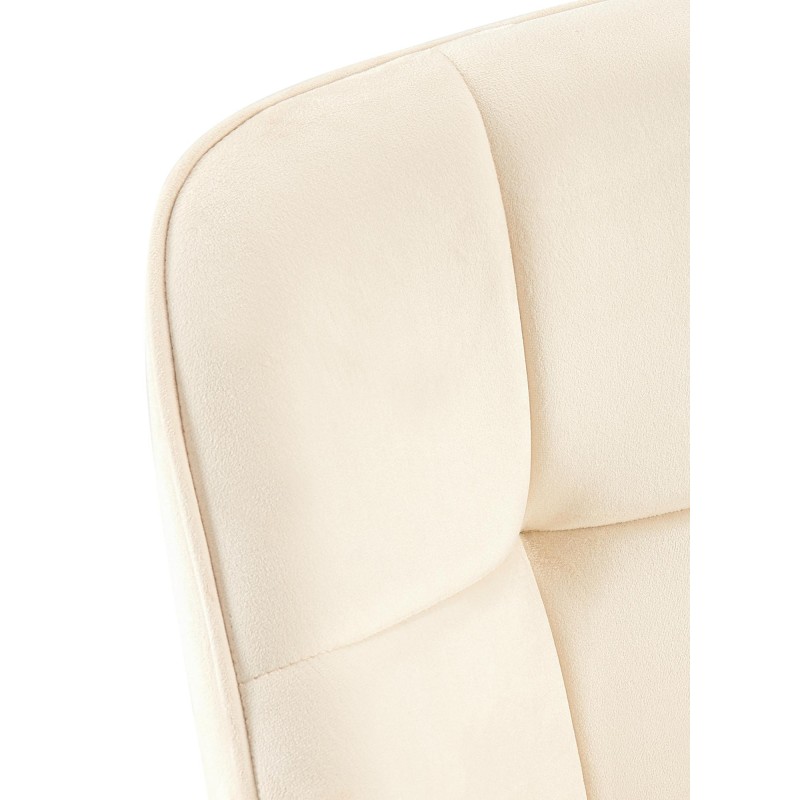 Silla de comedor Roseville de terciopelo color crema