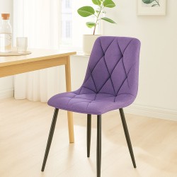 Juego de 2 sillas de comedor en tela Clairton morada