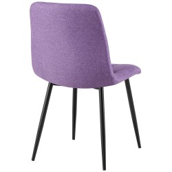 Juego de 2 sillas de comedor en tela Clairton morada